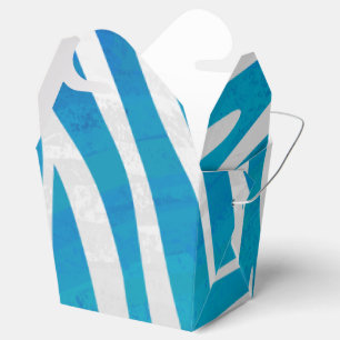 Zebra Blue and White Print Favor Box