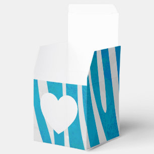 Zebra Blue and White Print Favor Box