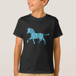Zebra Blue and White Silhouette T-Shirt