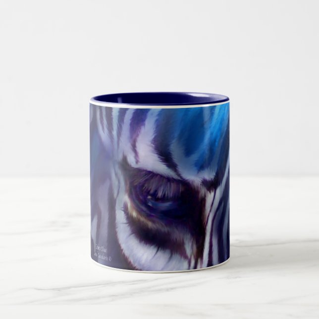 Zebra Blue Art Mug (Center)
