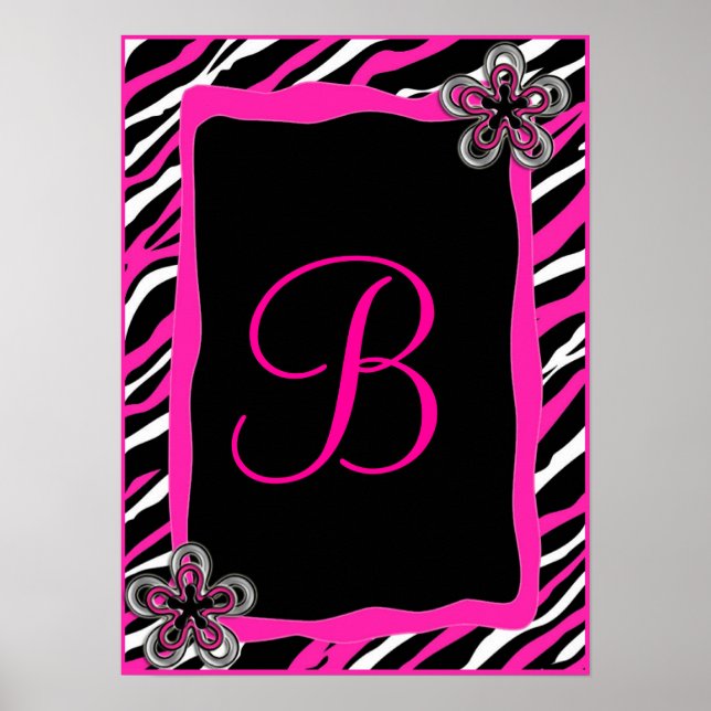 Zebra Border Personalized Wall Art (Front)