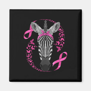 Zebra Breast Cancer Awareness Pink Bandana Cancer Magnet
