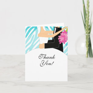 Zebra Bridal Shower Thank You Note Card