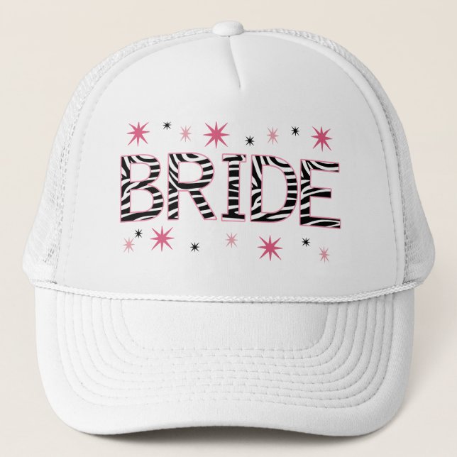 Zebra Bride Trucker Hat (Front)