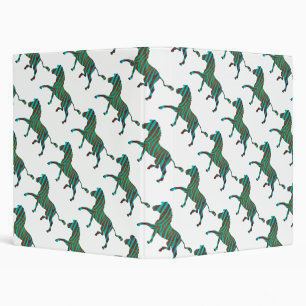 Zebra Brown and Teal Print Silhouette Binder