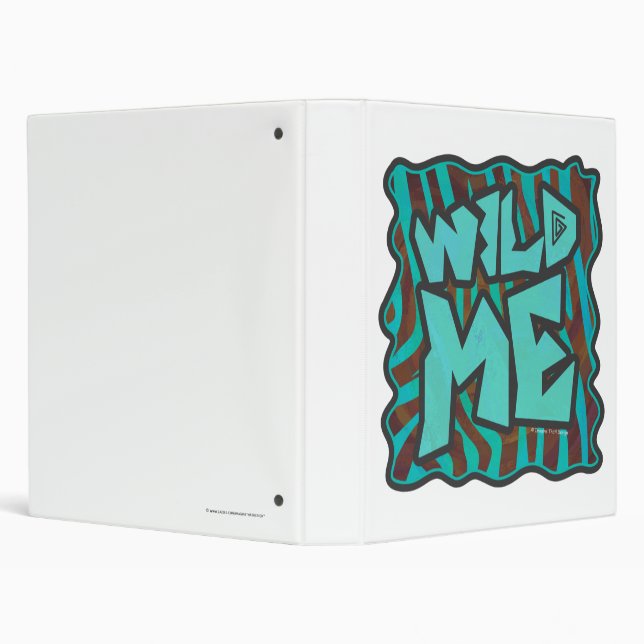 Zebra Brown and Teal Wild Me Design Binder (Background)