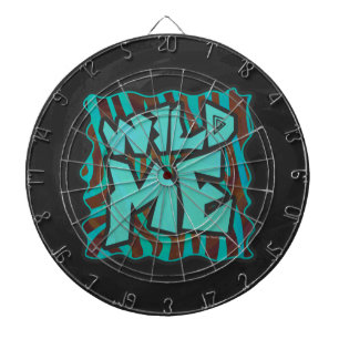 Zebra Brown and Teal Wild Me Design Dartboard