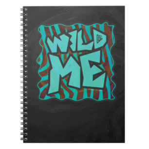 Zebra Brown and Teal Wild Me Design Notebook