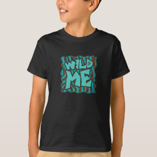 Zebra Brown and Teal Wild Me Design T-Shirt