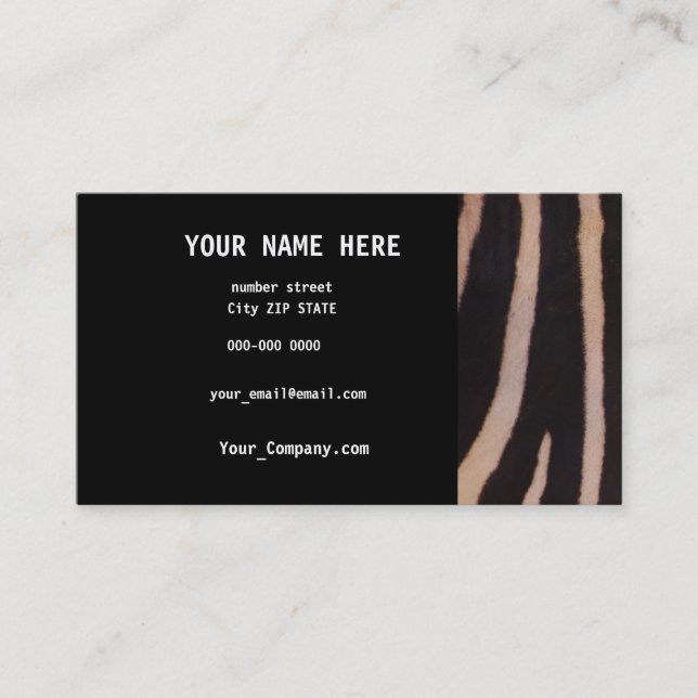 ZEBRA  Business  Card (Front)