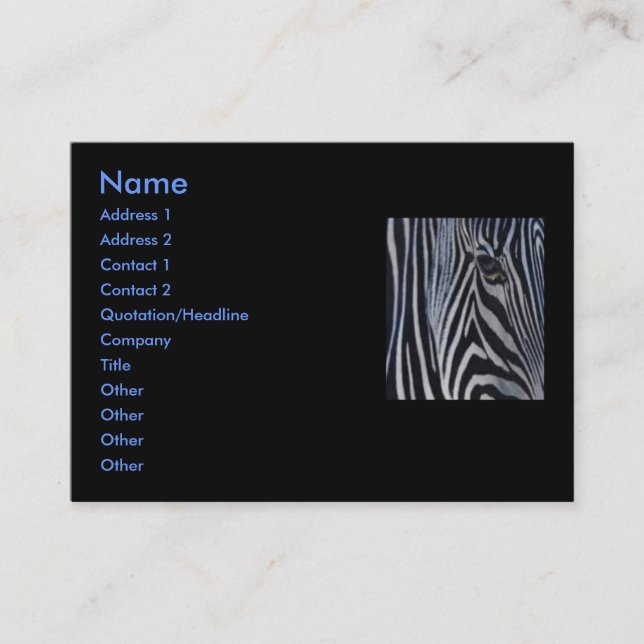 Zebra Business Card (Front)