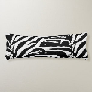 Zebra Camouflage Black and White Artistic Pattern Body Pillow