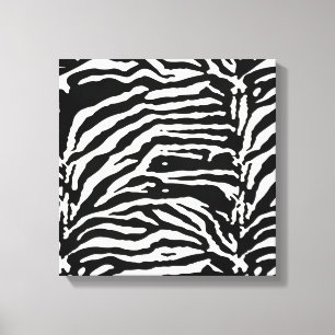 Zebra Camouflage Black and White Artistic Pattern Canvas Print