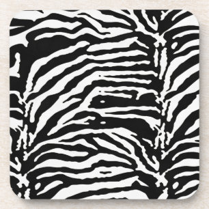 Zebra Camouflage Black and White Artistic Pattern Coaster