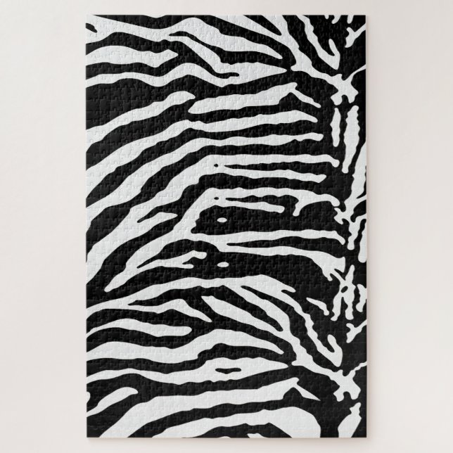 Zebra Camouflage Black and White Artistic Pattern Jigsaw Puzzle (Vertical)