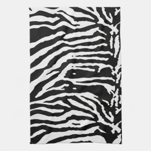 Zebra Camouflage Black and White Artistic Pattern Kitchen Towel