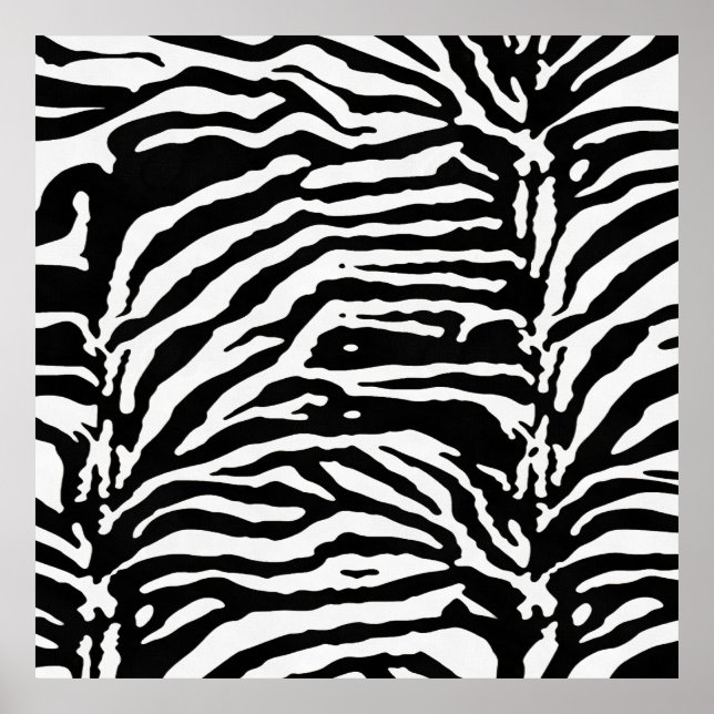 Zebra Camouflage Black and White Artistic Pattern Poster (Front)
