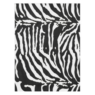 Zebra Camouflage Black and White Artistic Pattern Tablecloth