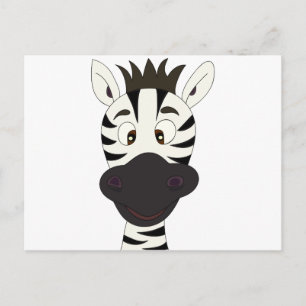 Zebra cartoon postcard