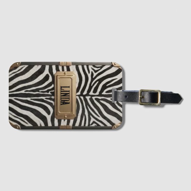 Zebra  case luggage tag (Front Horizontal)