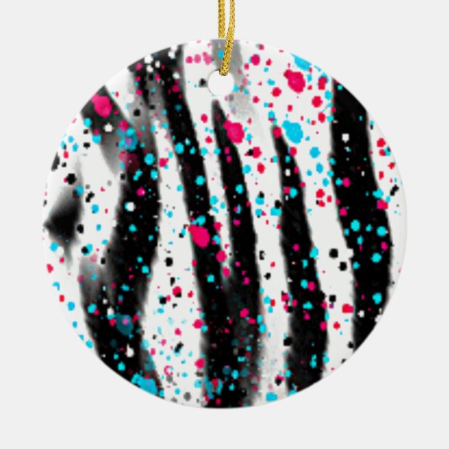 Zebra Ceramic Ornament (Front)