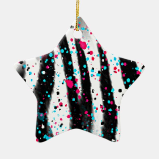Zebra Ceramic Ornament (Front)