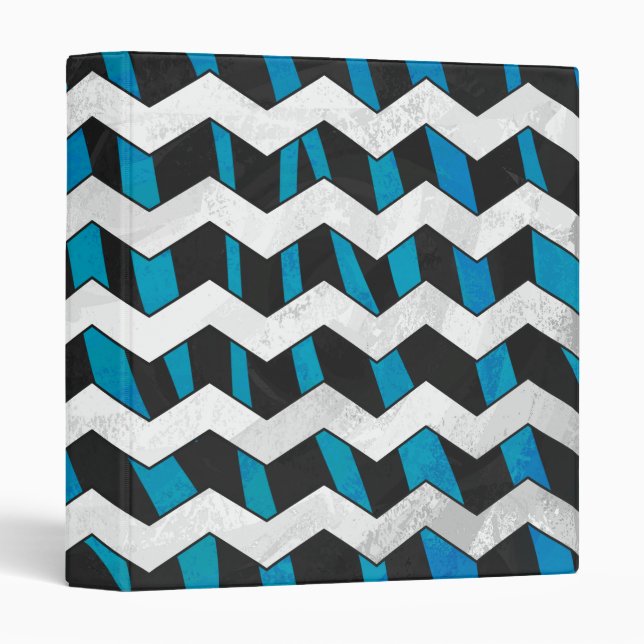 Zebra Chevron Black and Blue Binder (Front/Spine)