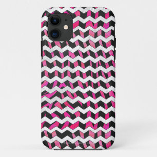 Zebra Chevron Black and Hot Pink iPhone 11 Case