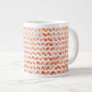 Zebra Chevron Orange and White Large Coffee Mug