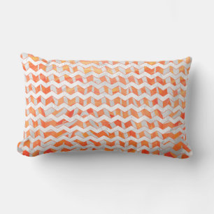 Zebra Chevron Orange and White Lumbar Pillow