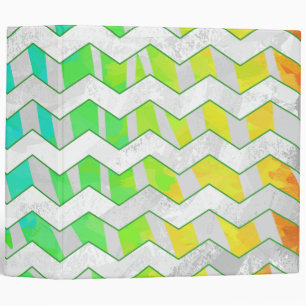 Zebra Chevron Rainbow and White Print Binder