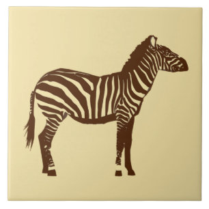 Zebra - Chocolate Brown and Camel Tan Tile