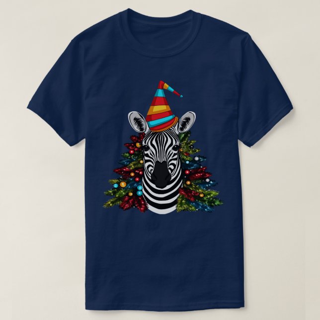 Zebra Christmas T-Shirt (Design Front)