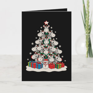 Zebra Christmas Tree Xmas Holiday Family Card
