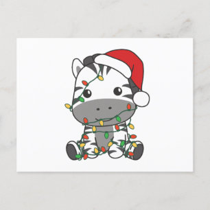 Zebra Christmas Winter Animals Holiday Zebras Postcard