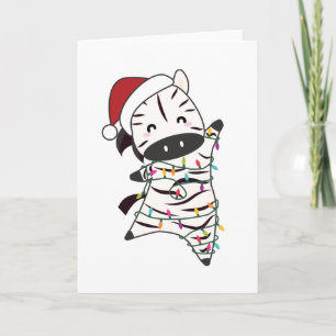 Zebra Christmas Zebras Winter Animals Card