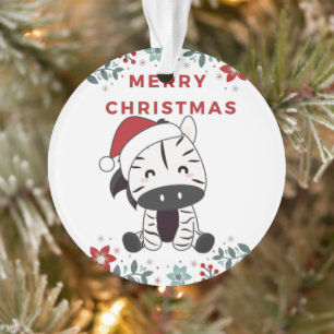 Zebra Christmas Zebras Winter Animals Ornament