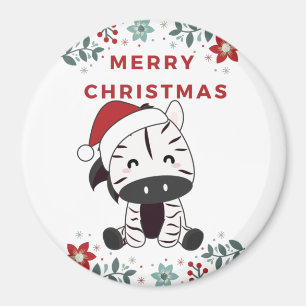 Zebra Christmas Zebras Winter Animaux Magnet