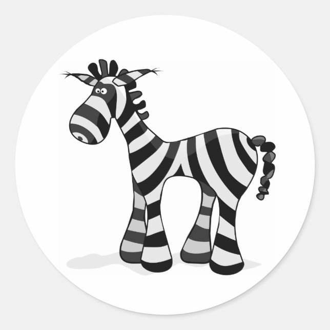 zebra classic round sticker (Front)