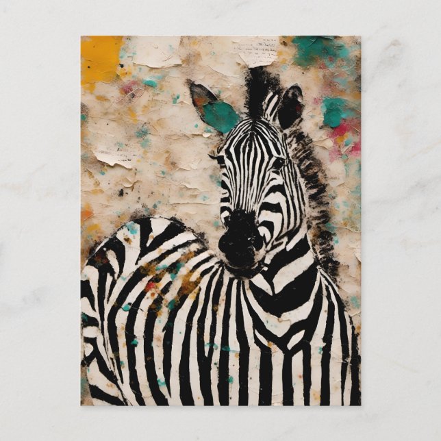 Zebra Collage Postcard (Front)