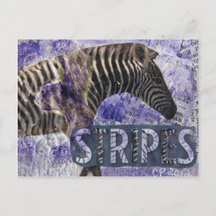 Zebra Collage Postcard