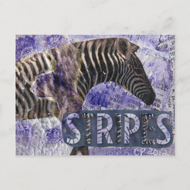 Zebra Collage Postcard (Front)