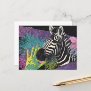 Zebra Collage Postcard