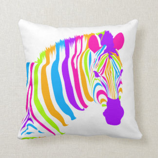 Zebra Colour Burst Throw Pillow