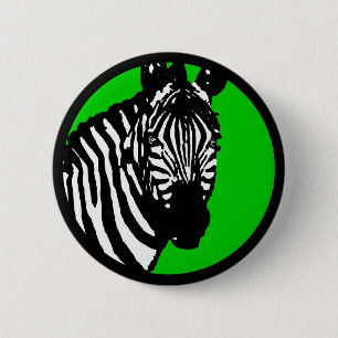 zebra. colour customizable circle. 2 inch round button