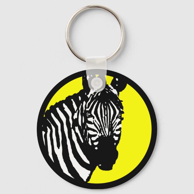 zebra. colour customizable circle. keychain (Front)