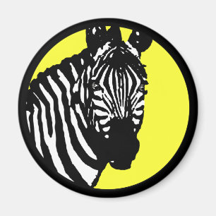 zebra. colour customizable circle. magnet