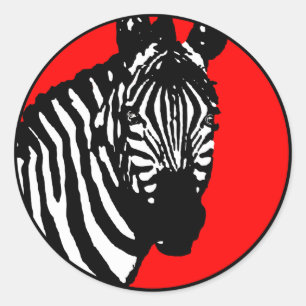 zebra. colour customizable. classic round sticker