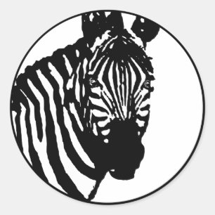 zebra. colour customizable. classic round sticker