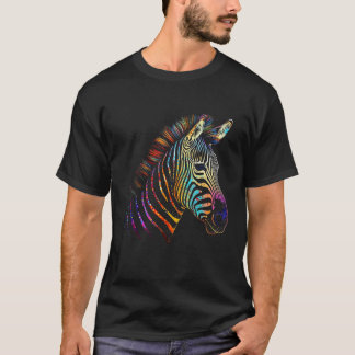 Zebra Colourful - Art Animal Zoo Animal Lovers Zeb T-Shirt